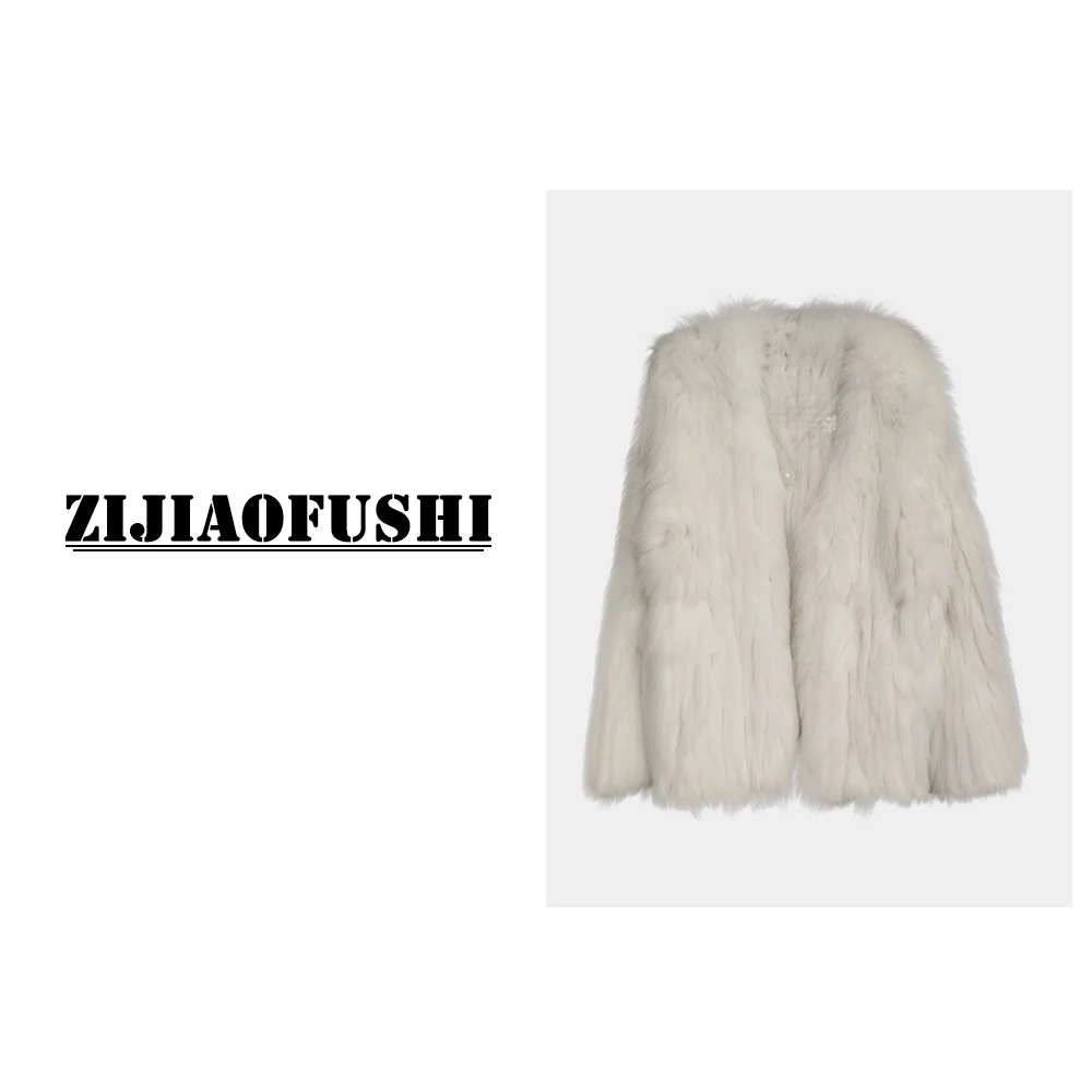 【梵晞专享】紫娇服饰 TUFS-3333时尚女装冬装狐狸毛外套2