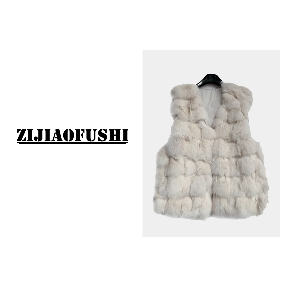 【十一专享】紫娇服饰 CWPC-22111 女装冬装狐狸毛马甲  3