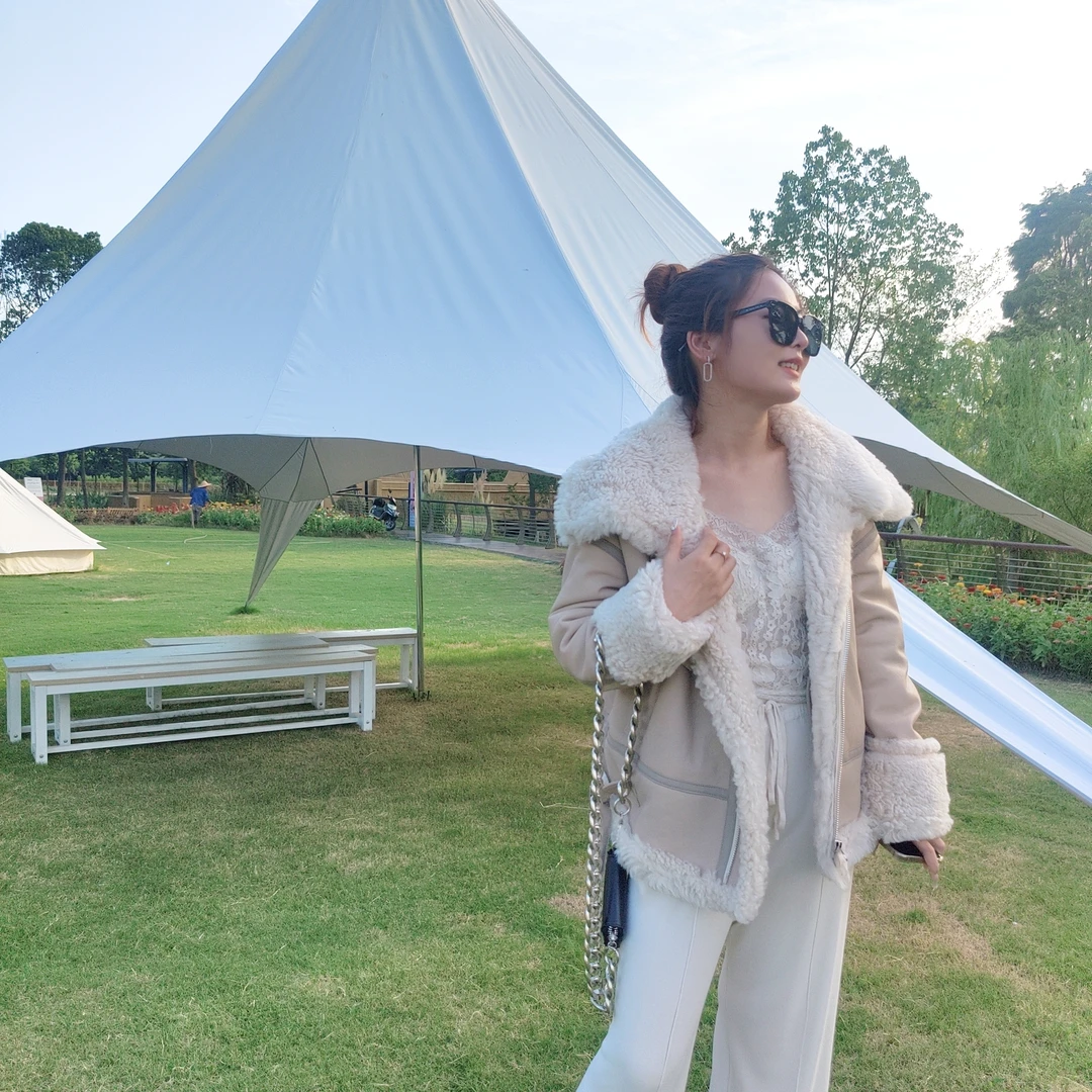 【飞行机车】2022新款彩色冰岛芭莎毛皮毛一体皮草女外套羊毛外套