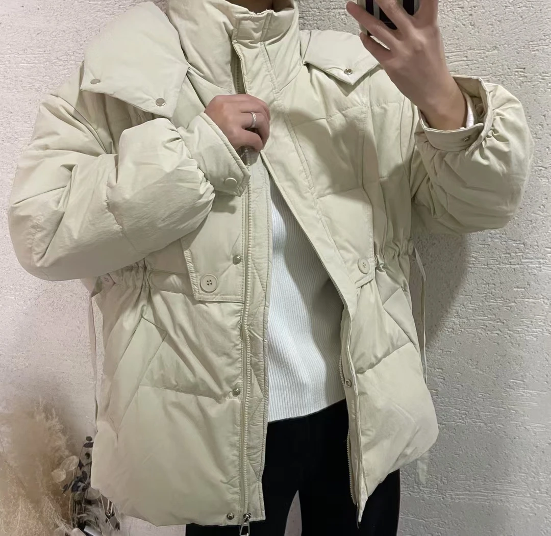 【 雨•美 推荐 】6806杏色韩系百搭两扣抽绳外套