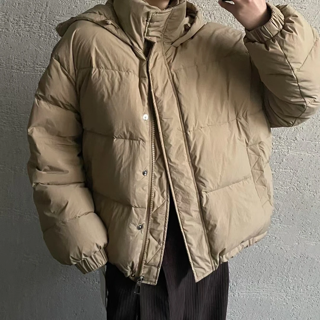 【 雨•美 推荐 】8861卡其色加厚韩版气质百搭连帽棉服