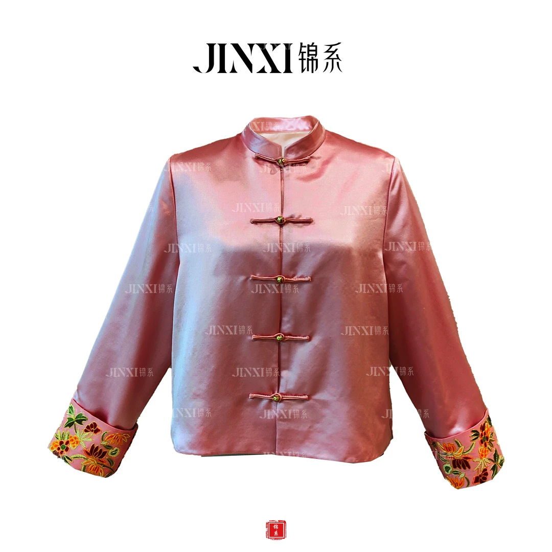 【锦系~新款】E-31979丝毛缎新中式国风桑蚕丝立领外套S3149961