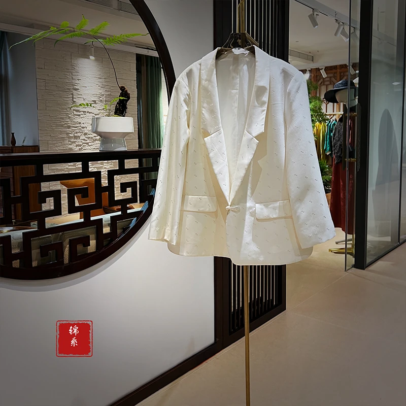 【锦系】新中式丝提花锻外套E-3879小香风