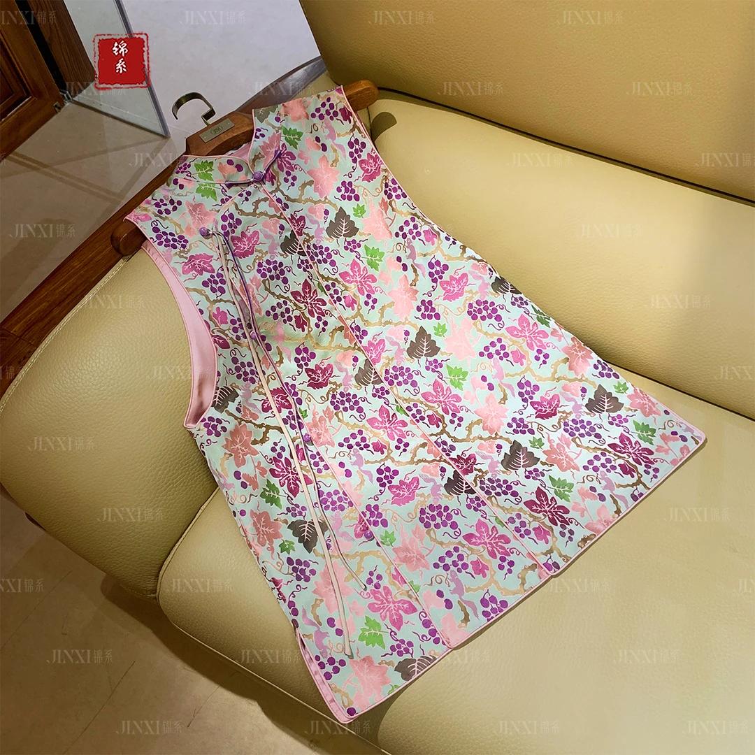 【锦·系】E-31229新中式国风桑蚕丝圆领斜襟马夹