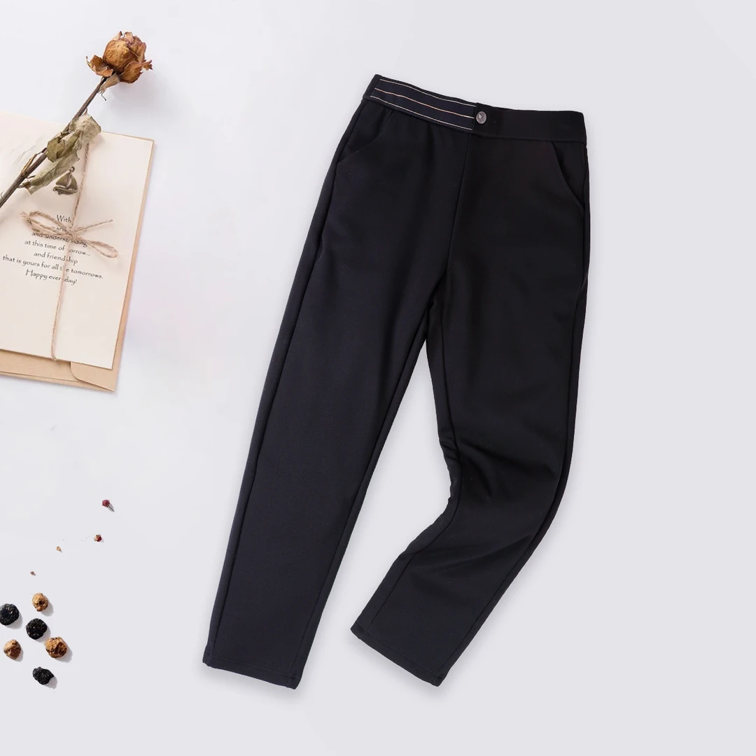 品牌新款高腰抗寒保暖显瘦百搭鹅绒一字扣小脚裤44867