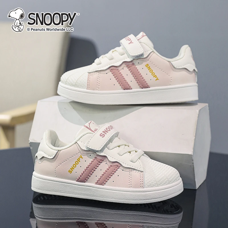 Snoopy/史努比女童鞋秋季运动鞋板鞋皮面儿童鞋子百搭软底中大童
