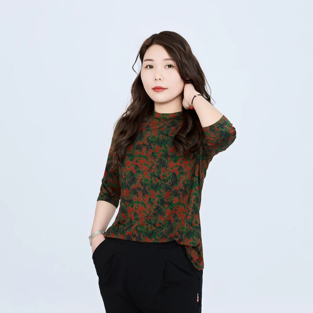 盼鑫（女）5322养生棉七分袖花衫碎花小衫