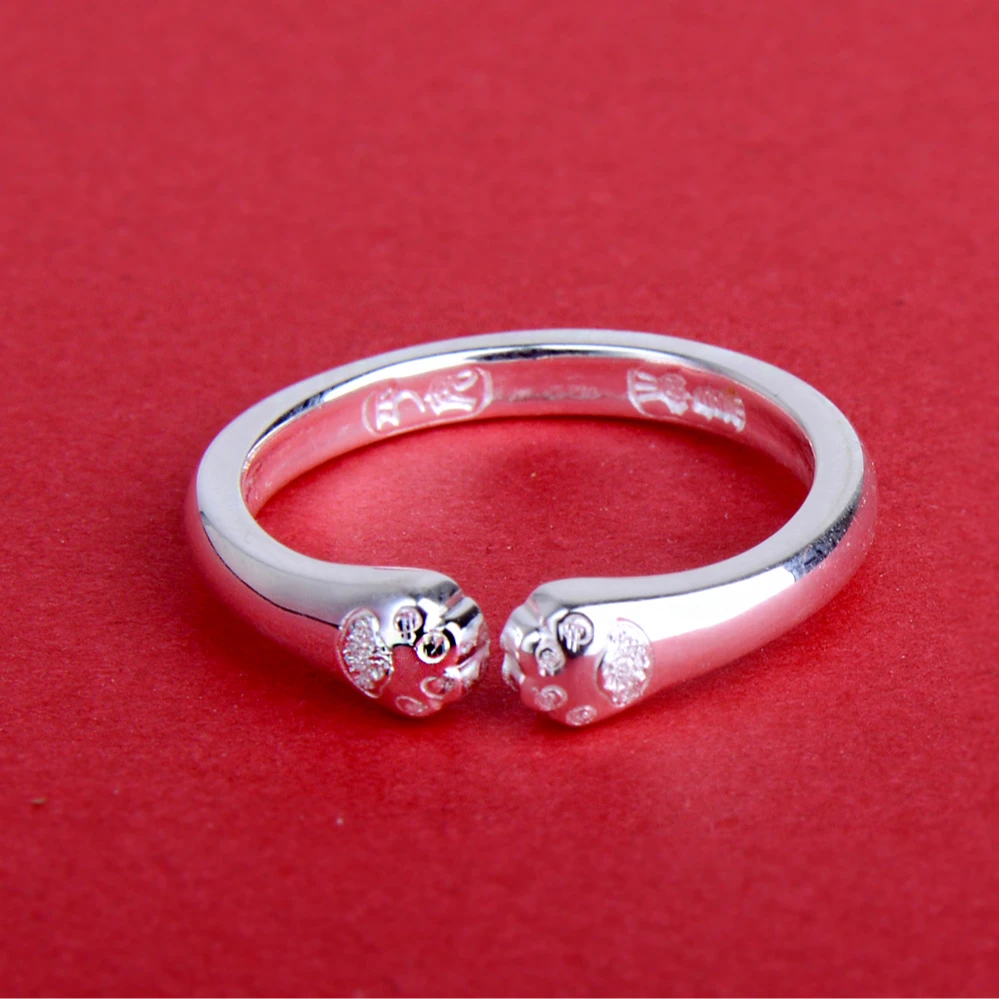 足银戒指 （猫爪戒指）足银999 女士纯银戒指（约3.4克）