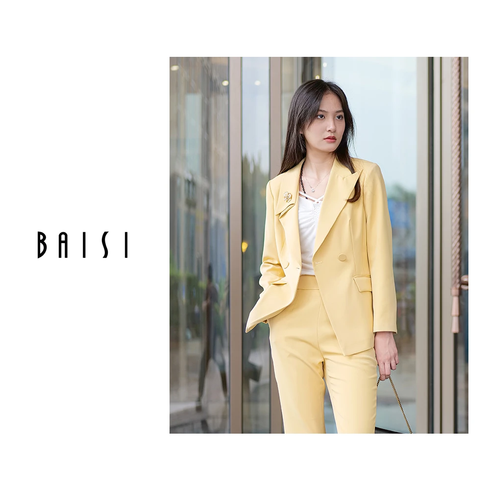 BAISI/百丝春日出行修身长袖休闲显瘦外套AFBG309008百搭气质职业
