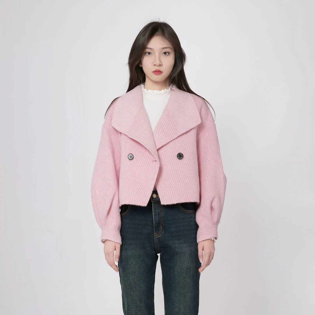 BAISI/百丝春日出行春游短外套ADKN312009双面羊毛外套女外套气质