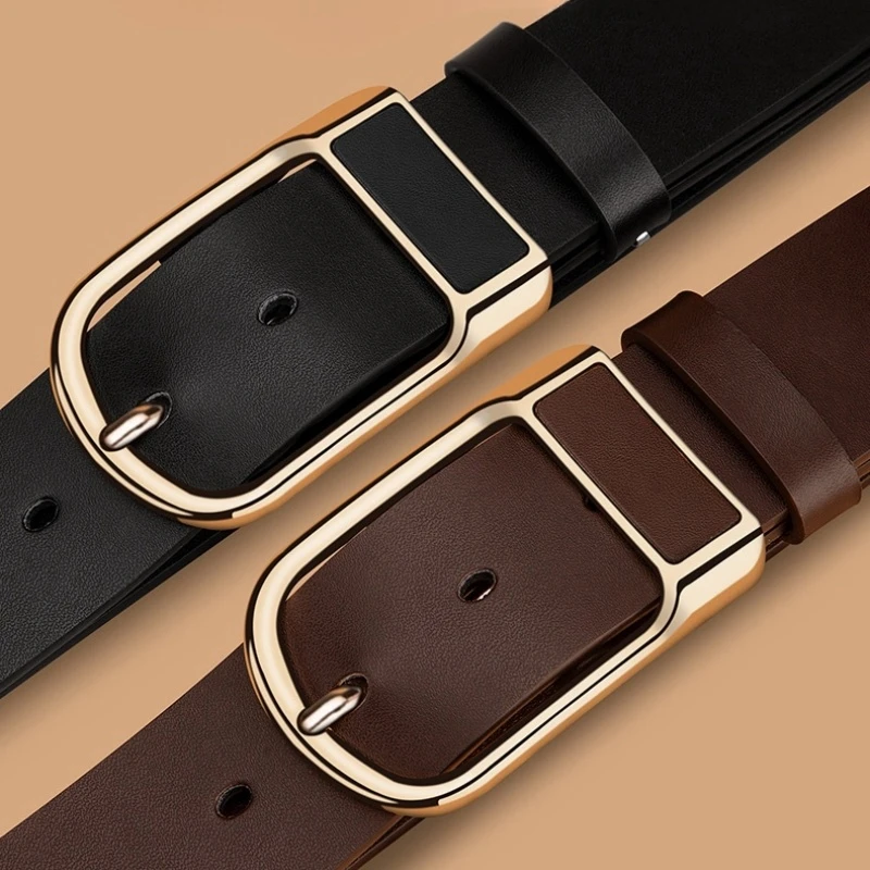 男士中青年休闲皮带时尚高档皮带复古针扣皮带 年轻人百搭裤腰带