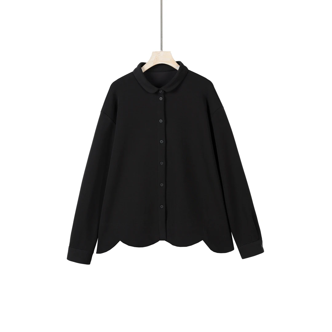 2025年春秋款大码女装时尚百搭简约气质长袖秋冬珠光棉翻领外套