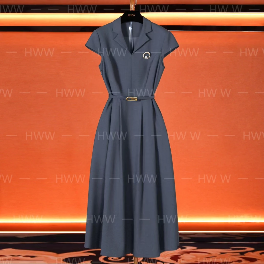HWW轻奢设计师女装连衣裙优雅气质修身时尚收腰连衣裙DHZFF402885