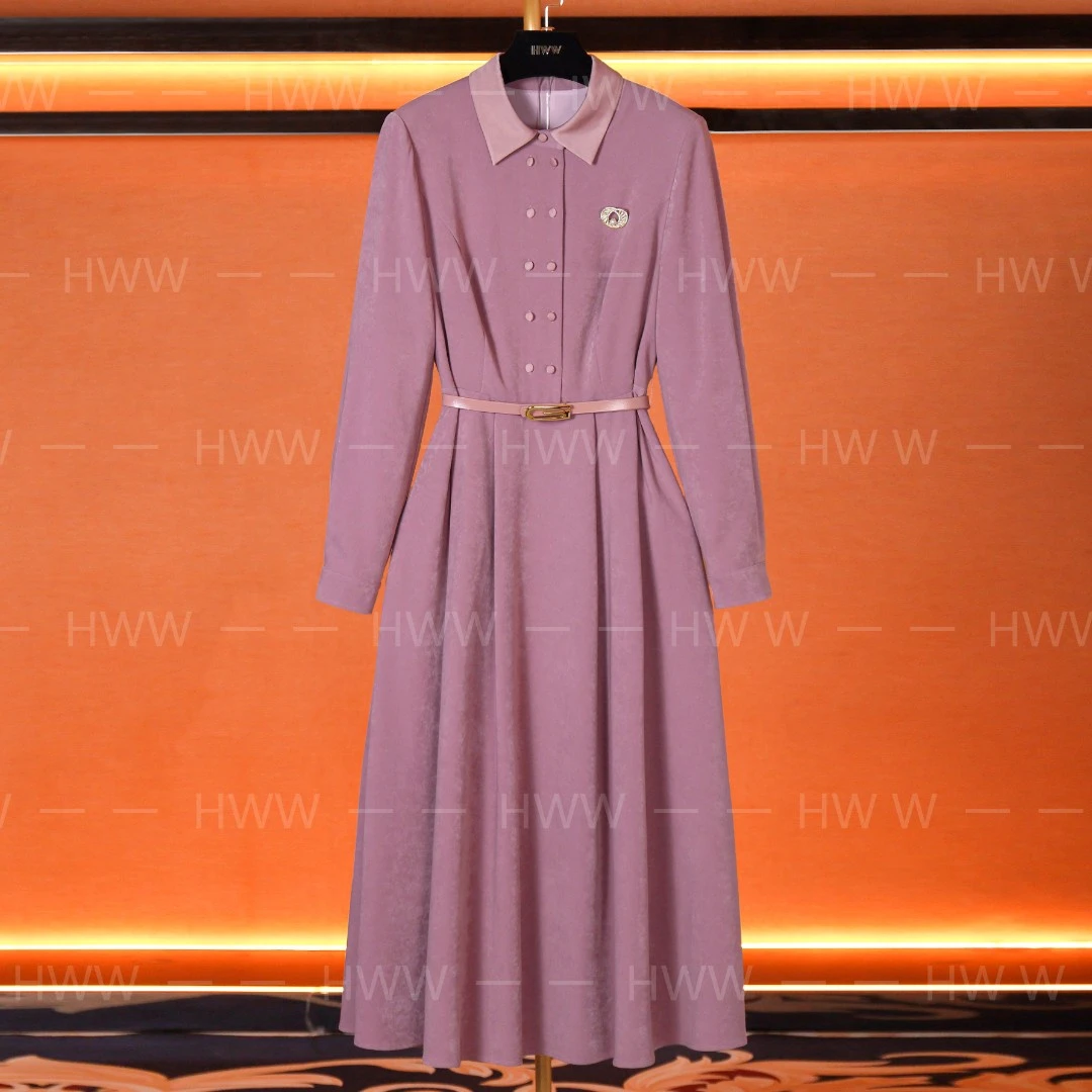 HWW轻奢设计师女装连衣裙优雅气质修身时尚收腰连衣裙DHZZR404369