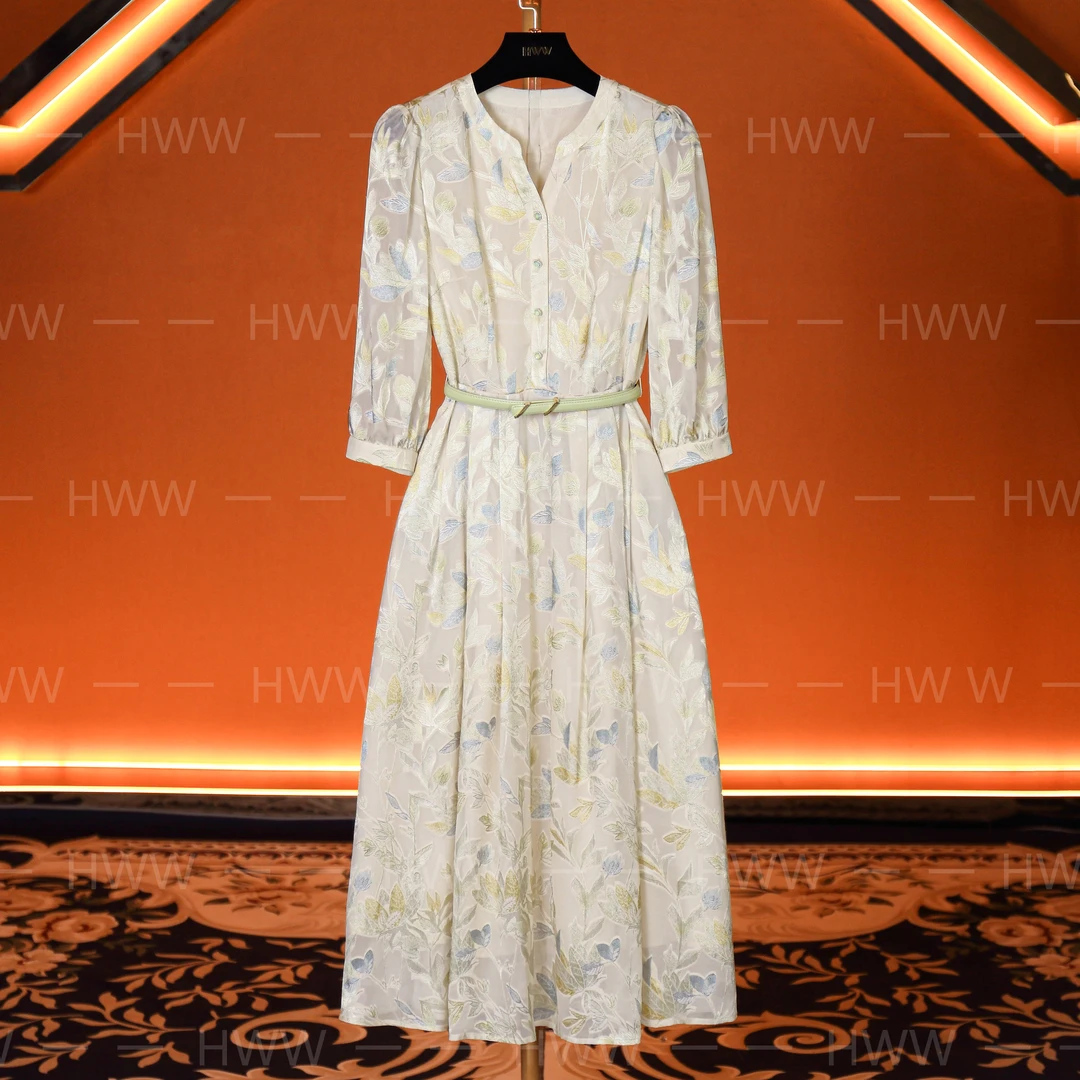 Y/HWW轻奢设计师女士气质修身时尚大气收腰连衣裙DHZFF401290