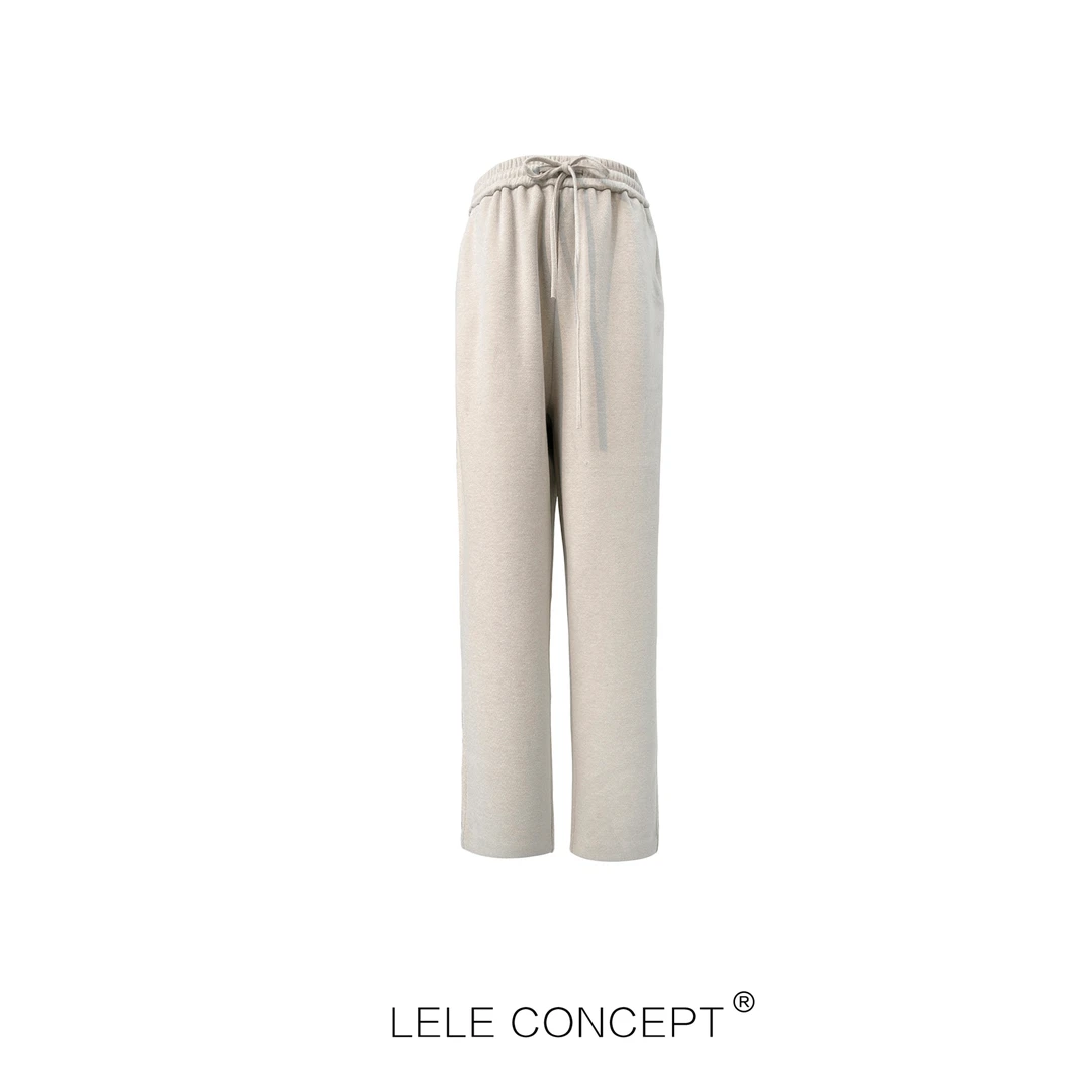 LELE CONCEPT 针织小脚裤休闲裤纯色抽绳时尚显瘦宽松百搭K0156