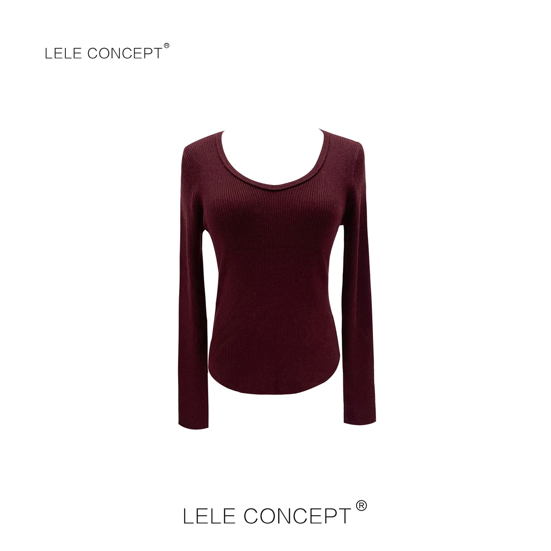 LELE CONCEPT 百搭修身舒适圆领多色针织打底衫S0645