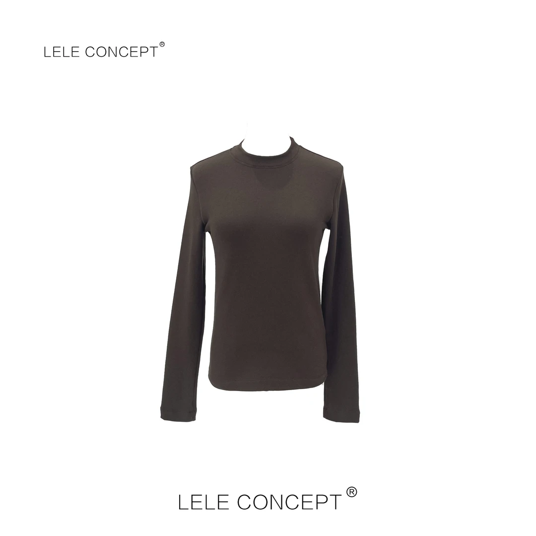 LELE CONCEPT 时尚百搭修身简约纯色圆领打底衫S0670