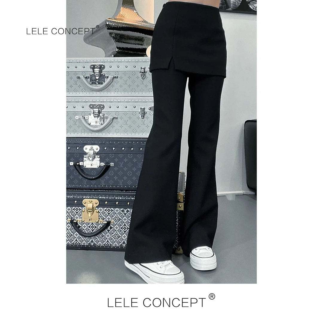 LELE CONCEPT 都市气质时尚显瘦优雅设计款百搭裤裙K0276