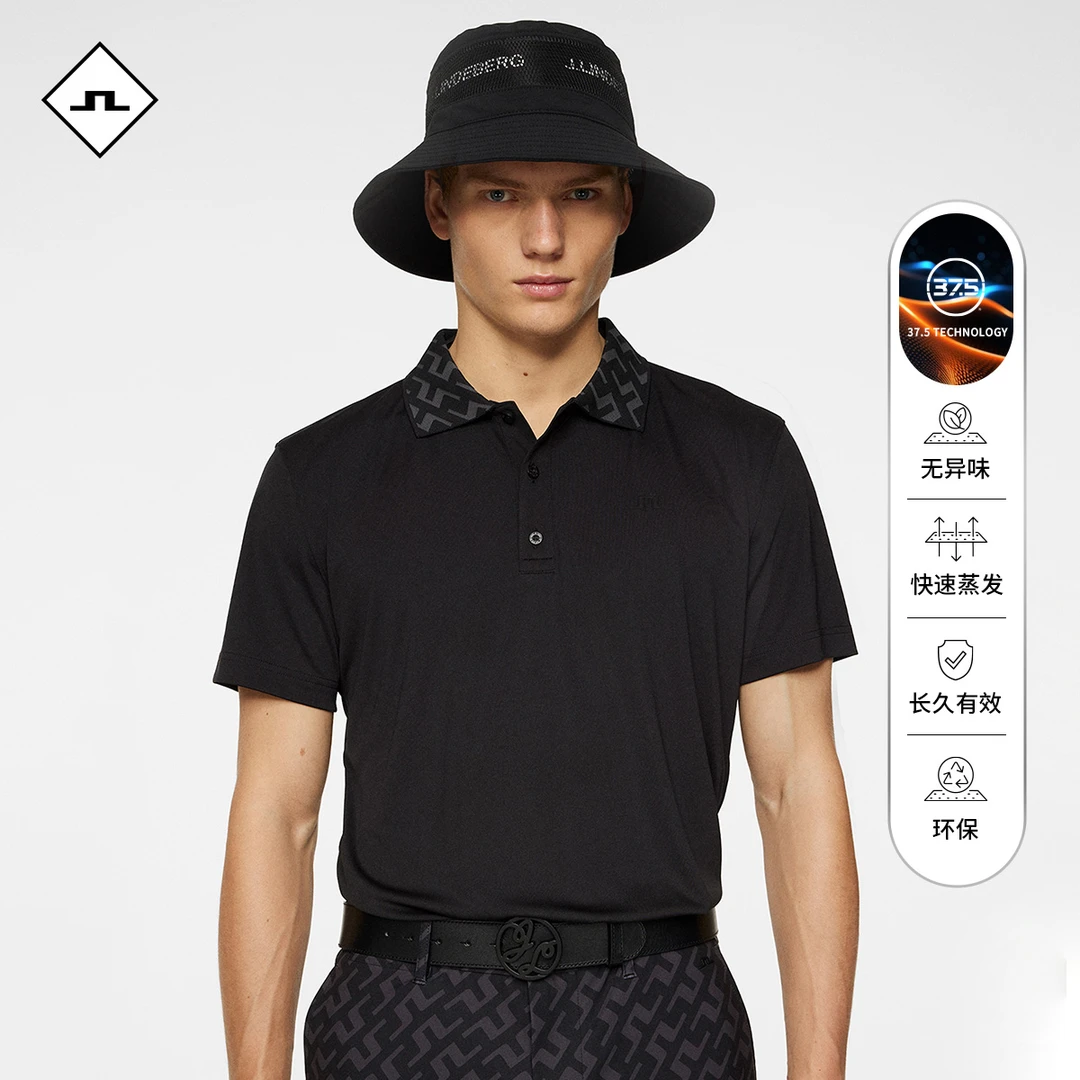 JLINDEBERG金林德伯格进口高尔夫恒温科技面料男士运动撞色翻领PO