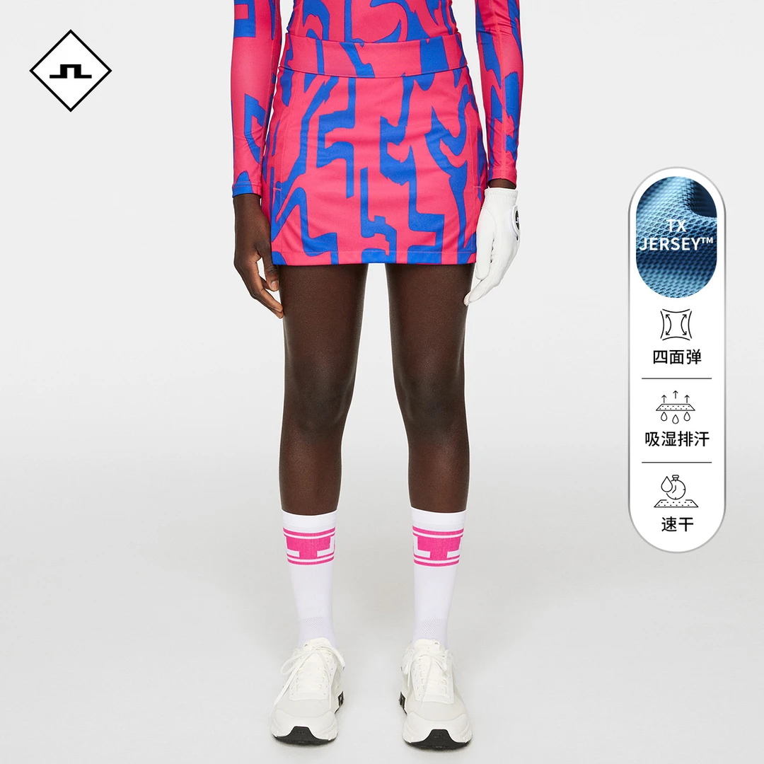 JLINDEBERG金林德伯格进口高尔夫吸湿速干女士弹力舒适时尚印花半