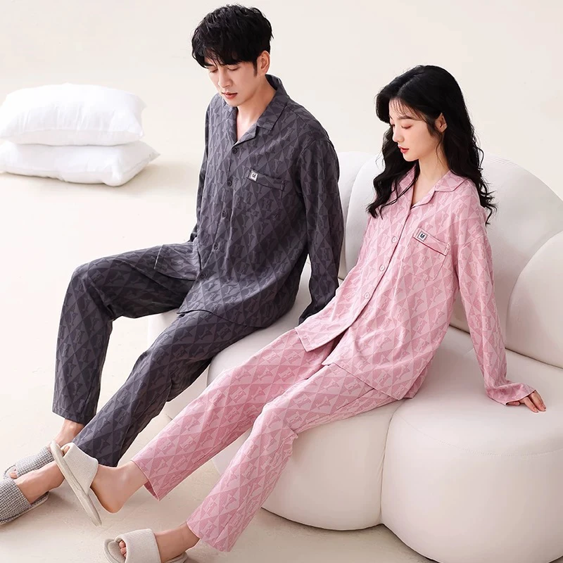 【欧尼雪】HY字母款双面加厚莱卡棉情侣款秋冬季保暖睡衣家居服