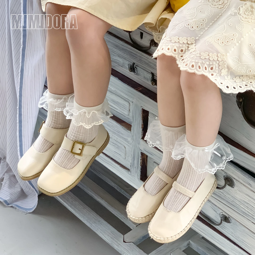 宝宝袜子夏季薄款透气网眼袜无骨松口袜中筒袜儿童蕾丝花边公主袜