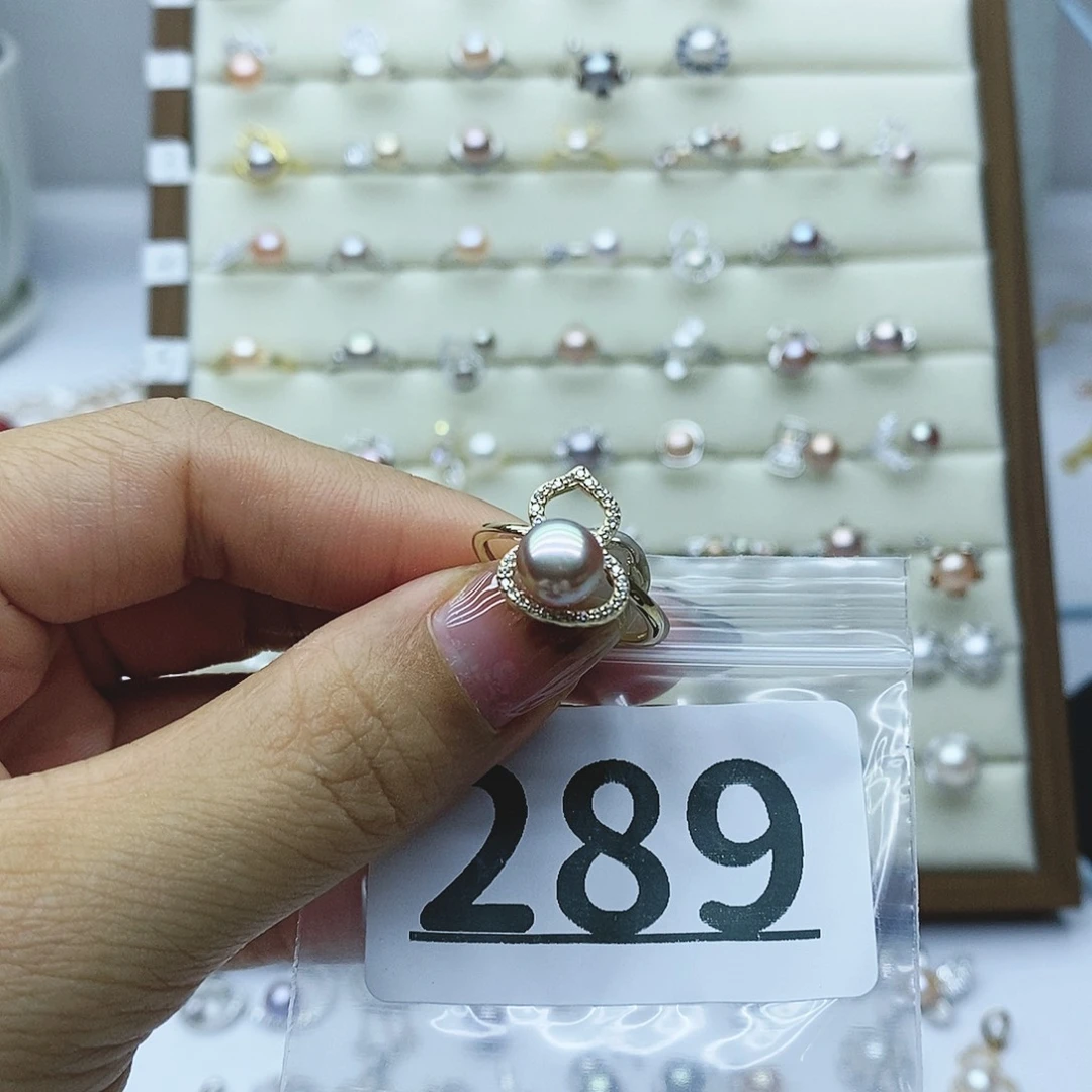 淡水珍珠戒指银S925镶嵌289