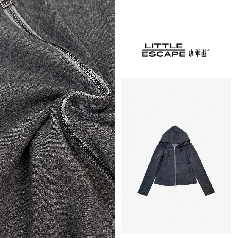 小乖逃D小乖逃 休闲小羊细毛灰色外套 时尚秋冬厚外套宽松S24014