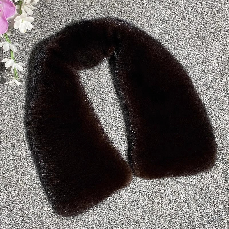 进口水貂毛领男通用翻领立领皮衣毛领单卖真毛