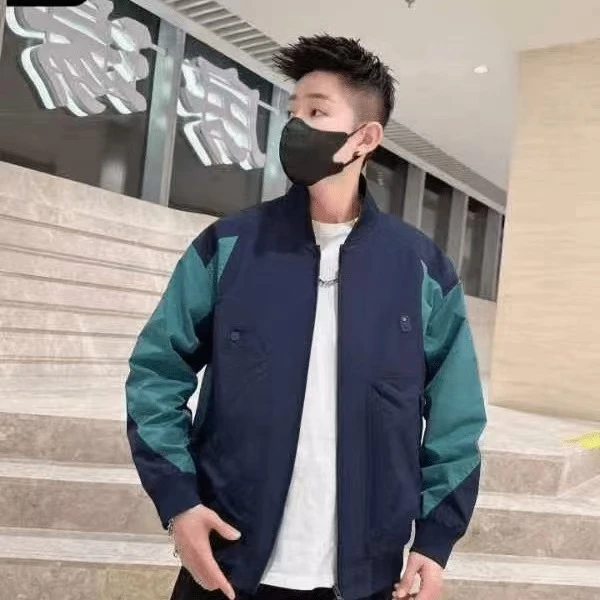 【型男】棒球领夹克冲锋衣加棉外套情侣休闲运动时尚拼接潮流