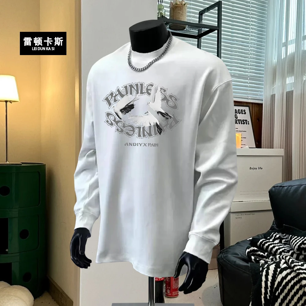 雷顿卡斯新疆长绒棉秋冬新品男女纯色长袖T恤透气舒适打底衫