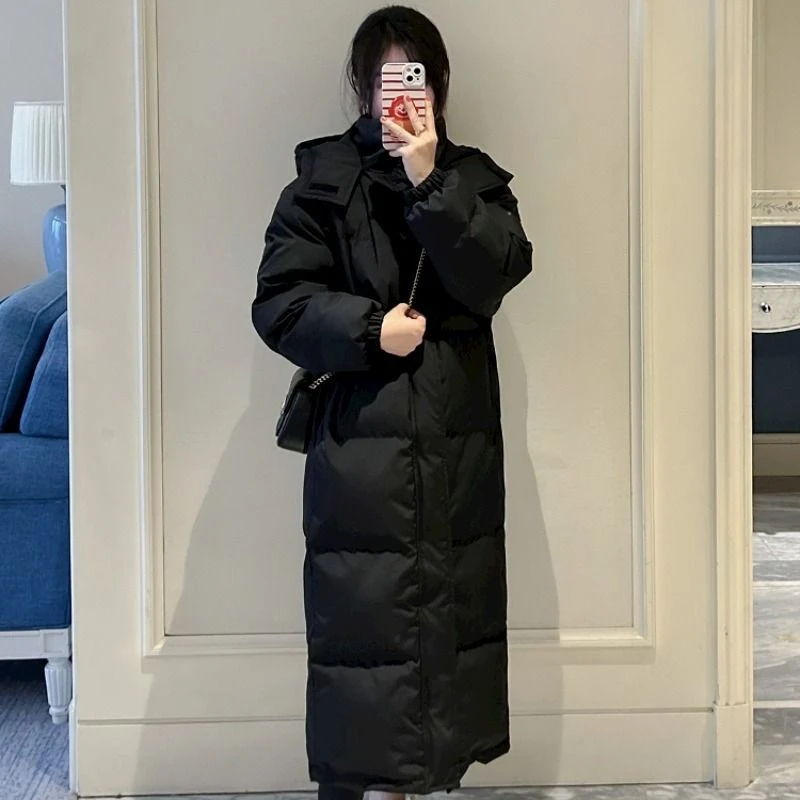 波司澄长款羽绒服女超厚东北特厚超长外套过膝时尚2023爆款白鸭绒