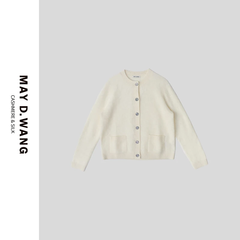 2024秋冬轻奢气质圆领单排扣拉绒开衫上衣 D1F1002