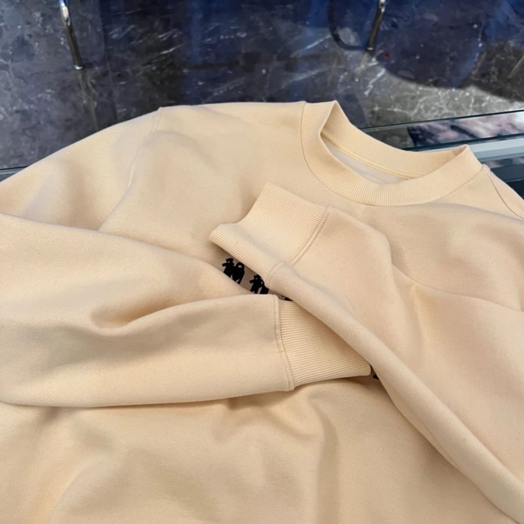 秋冬纯色休闲圆领加绒卫衣