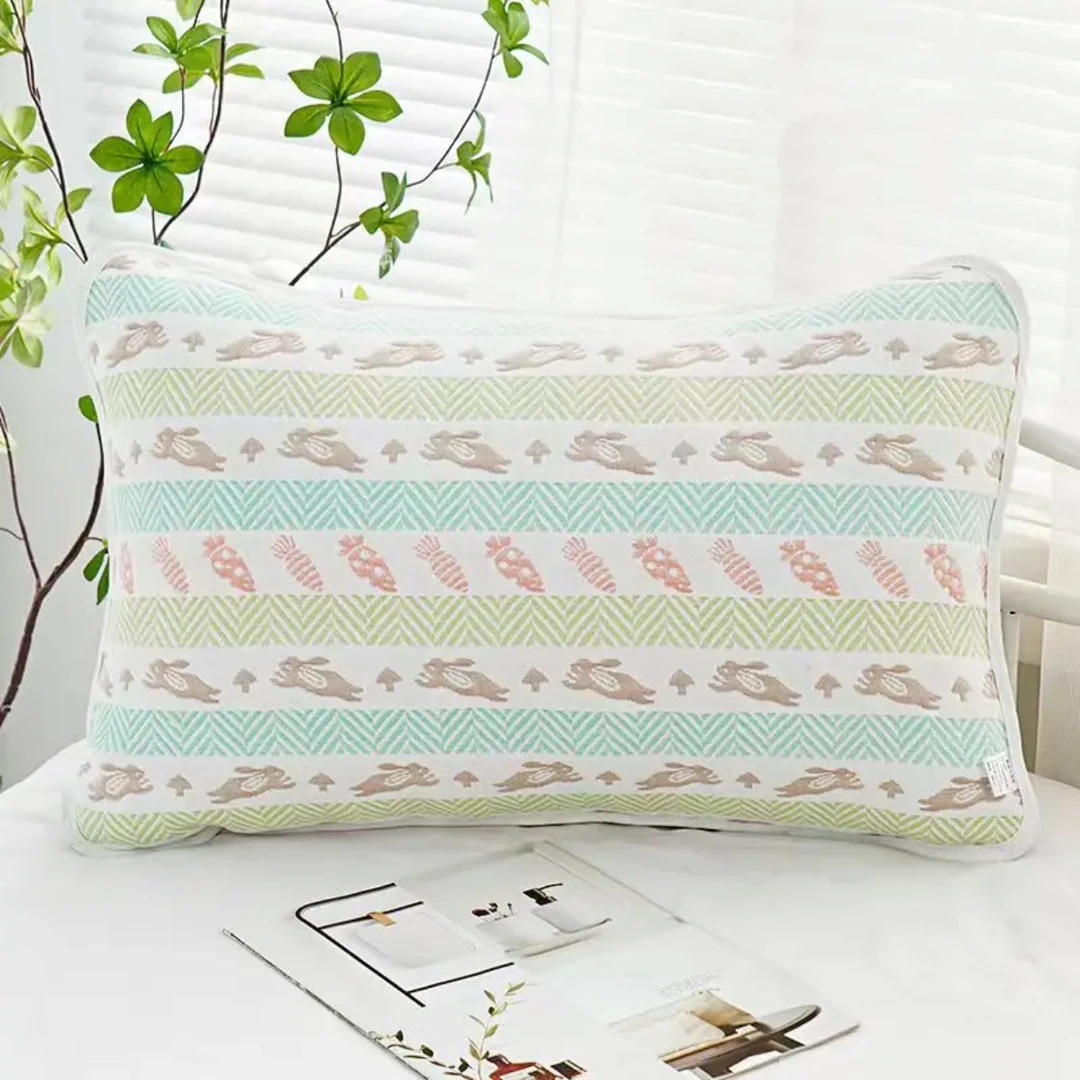 【40*60cm】一个装 六层全棉纱布儿童枕套 透气吸湿排汗加厚简约