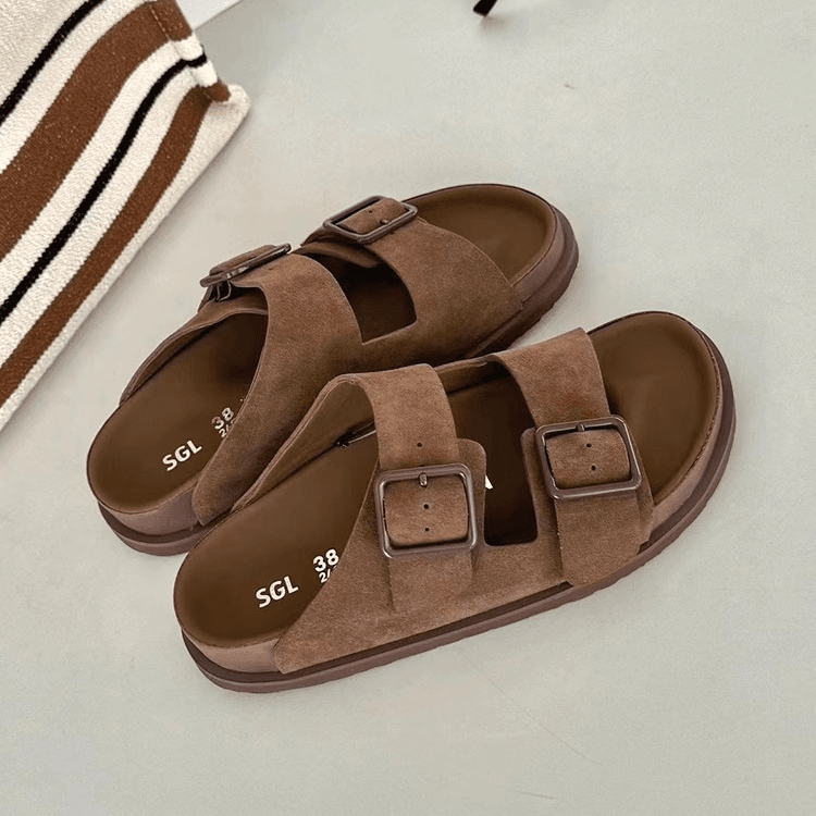 诗歌兰正品0376-55厚底一字拖鞋女夏外穿2024新款