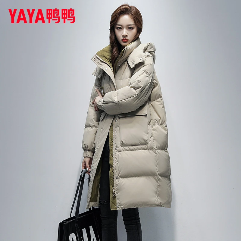 YAYA/鸭鸭官方正品羽绒服女2025年冬季新款时尚休闲宽松保暖外套