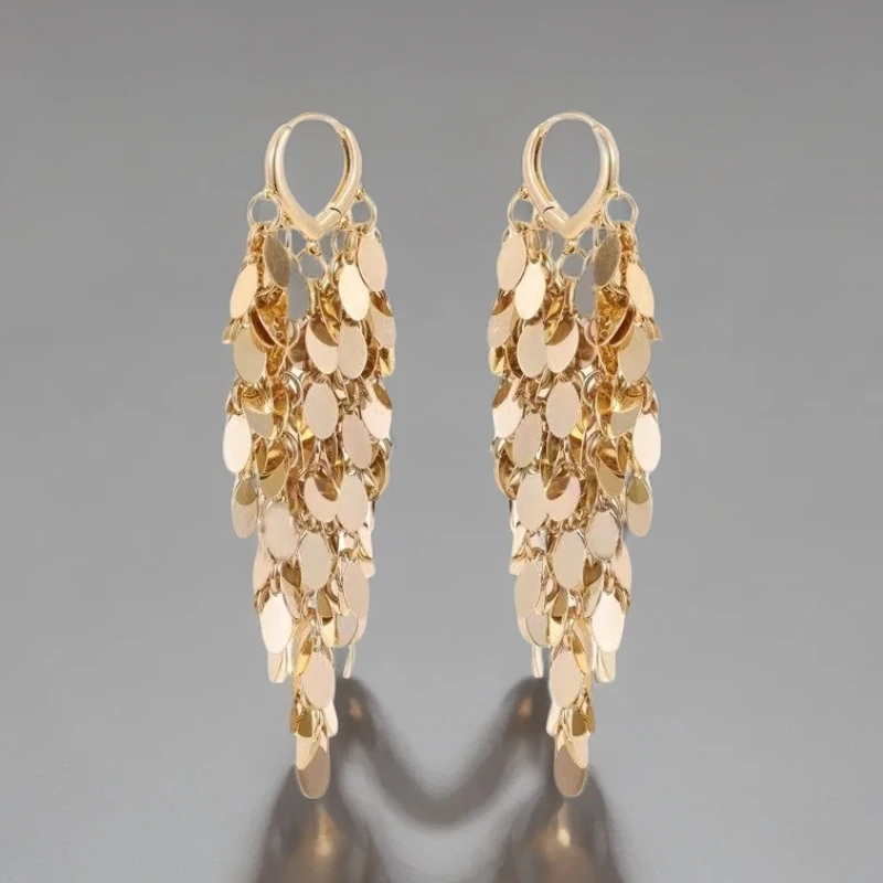 铜合金耳饰 个性长款耳饰轻奢饰品超仙百搭耳环气质耳扣时尚夸张