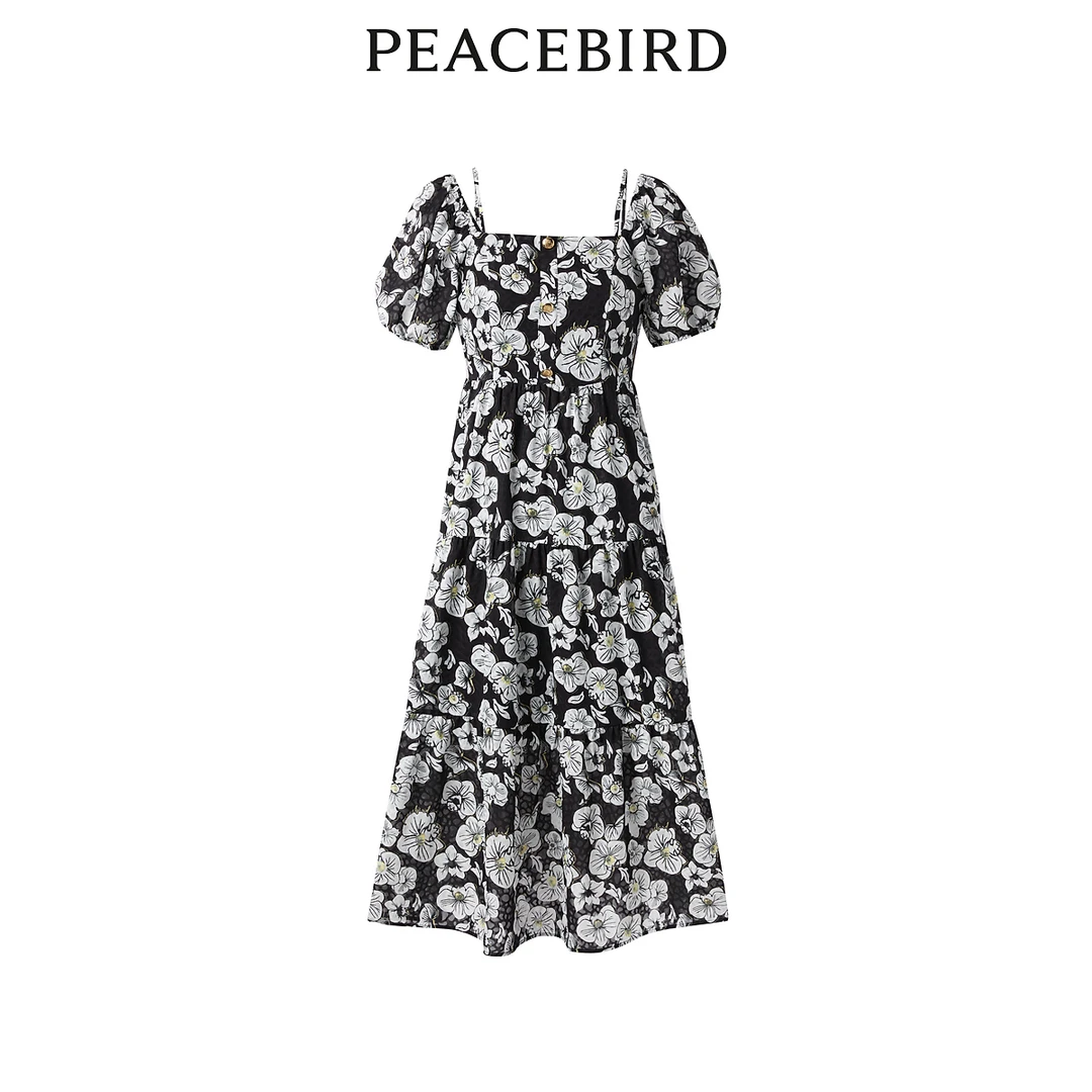 【丽公主专属】太平鸟纹样度假连衣裙A1FAD2E03