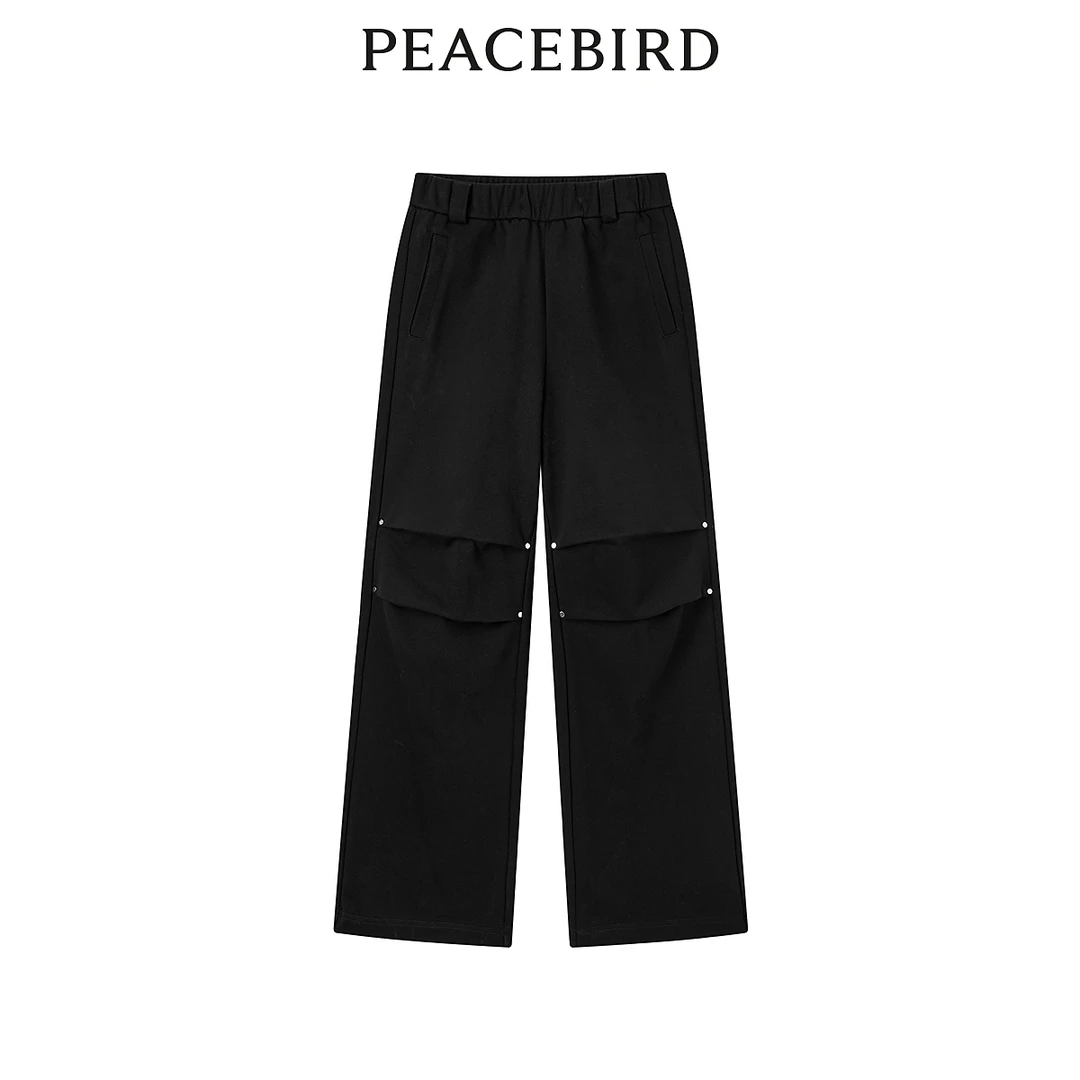 【赵老板专属】太平鸟新款运功通勤休闲裤直筒工装针织裤A3GBD4339