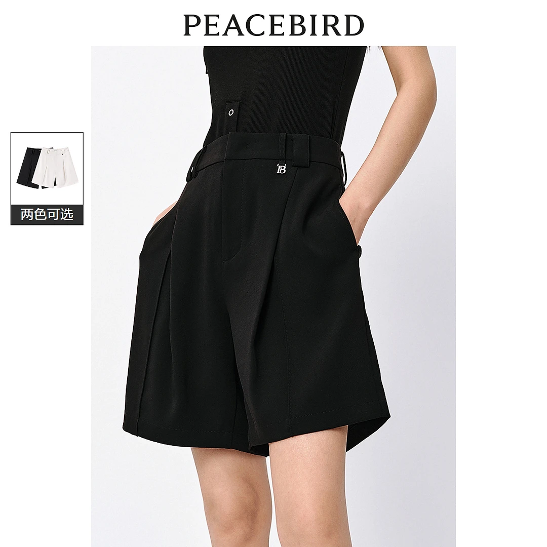 【婷婷专属】太平鸟西装短裤2024年夏季新款高腰直筒A8GCE2A16