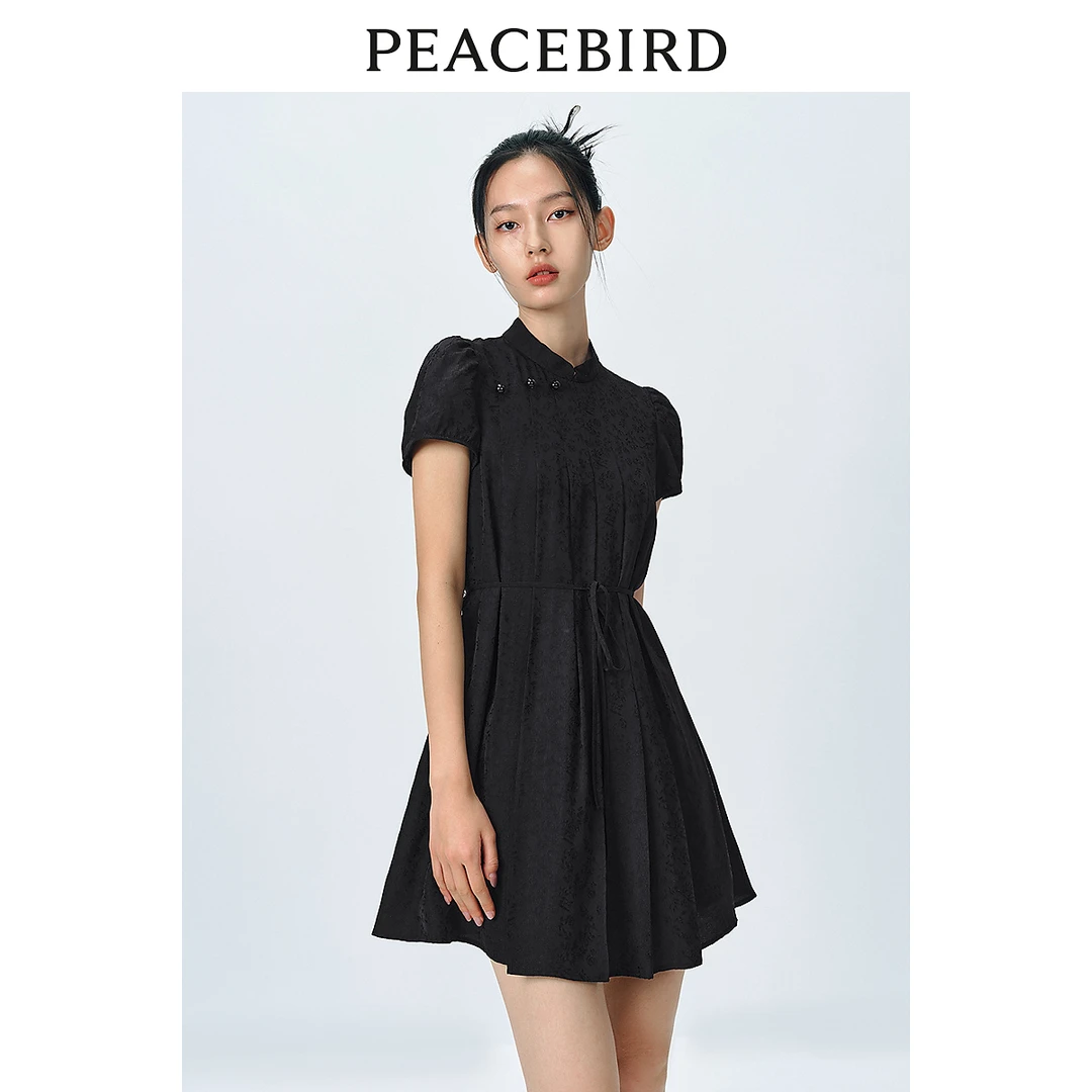 【赵老板专属】 太平鸟新中式连衣裙2024春新款国风立领A7FAE1492