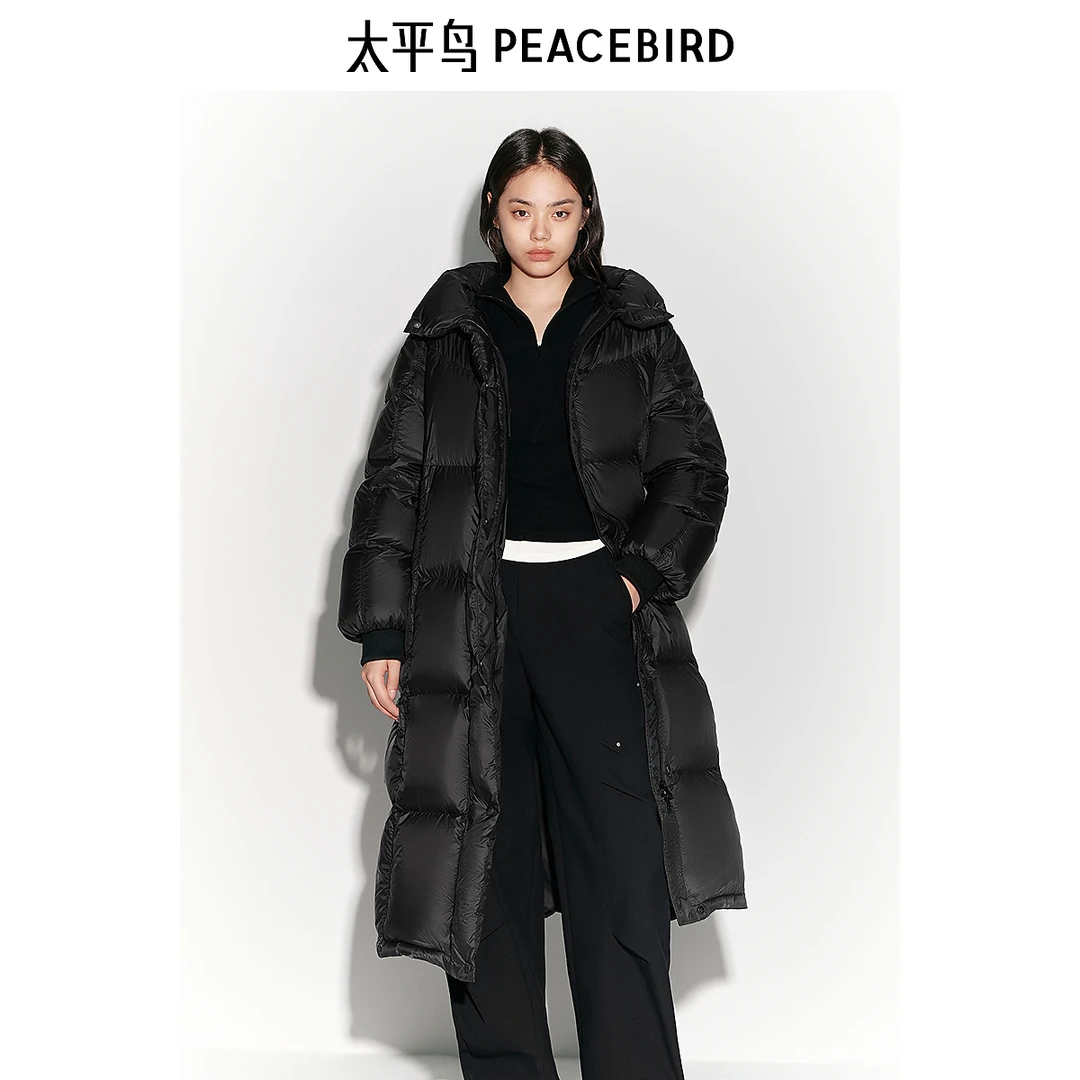 【丽公主专属】太平鸟花苞帽长款羽绒服AAACE422M