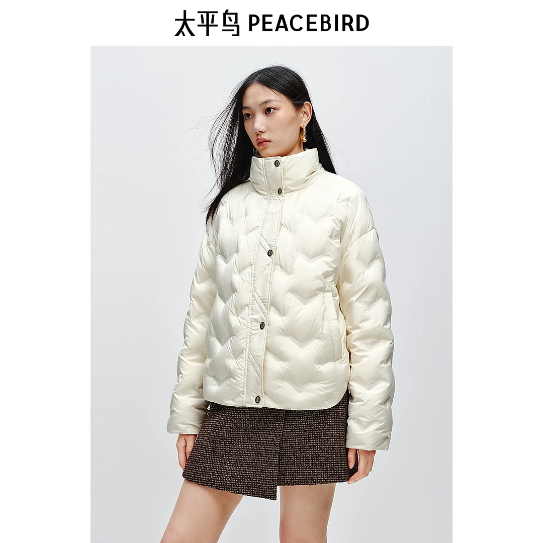 【金拐子专属】太平鸟立领压胶轻薄羽绒服保暖泡芙面包服AAACE414X