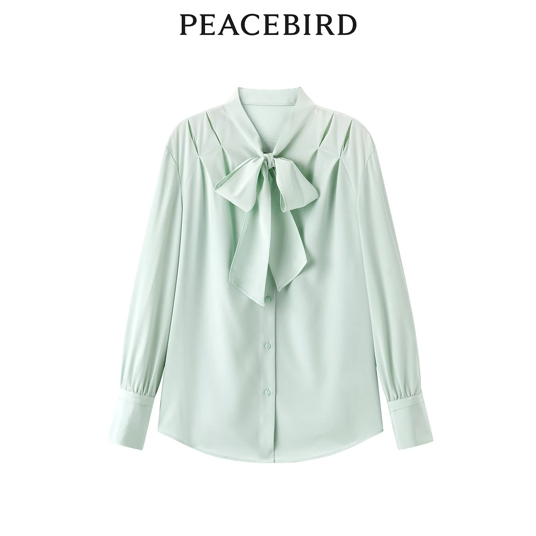 《李易行》太平鸟新款简约系带衬衫气质时尚A1CAD3312