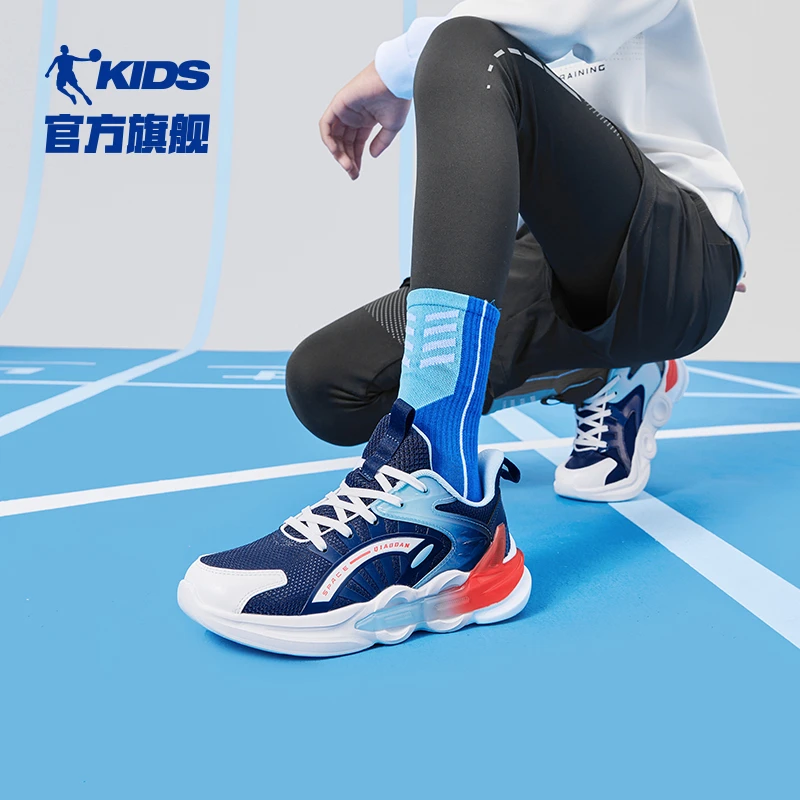 中国乔丹童鞋2025男童跑步鞋春季轻便减震运动鞋网面透气缓震跑鞋
