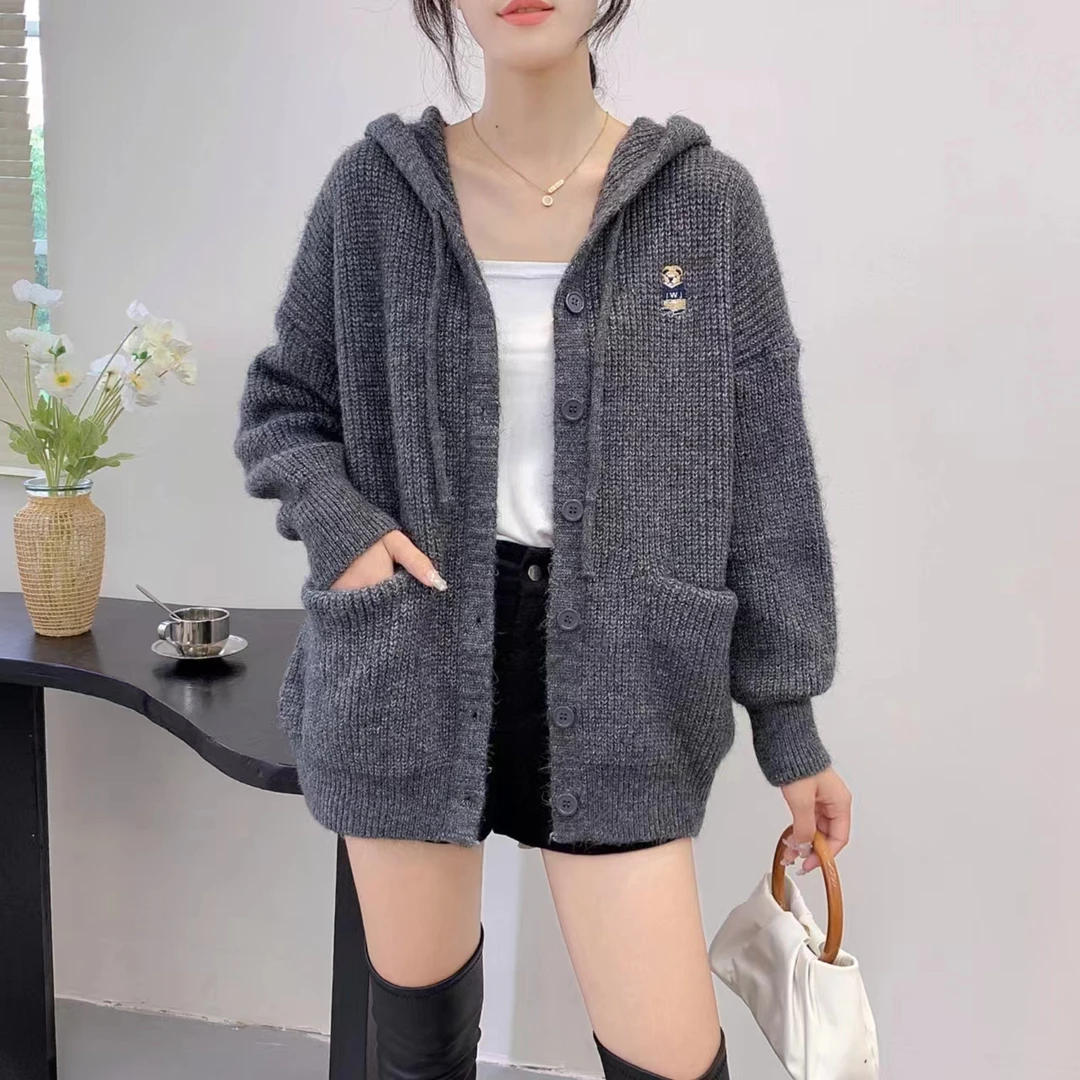 反季新款宽松减龄软糯韩版时尚百搭洋气针织开衫外套