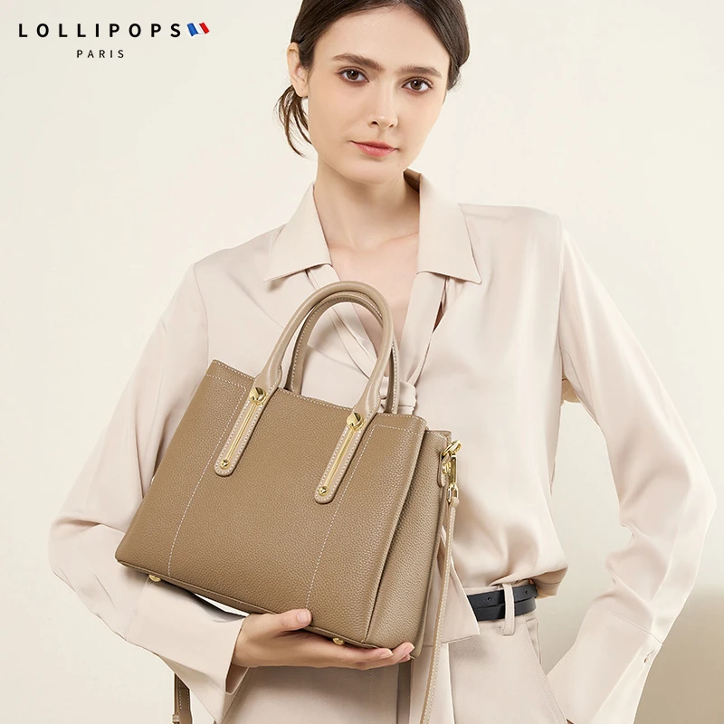 Lollipops/棒棒糖简约手提包通勤包包时尚大容量牛皮单肩斜挎包