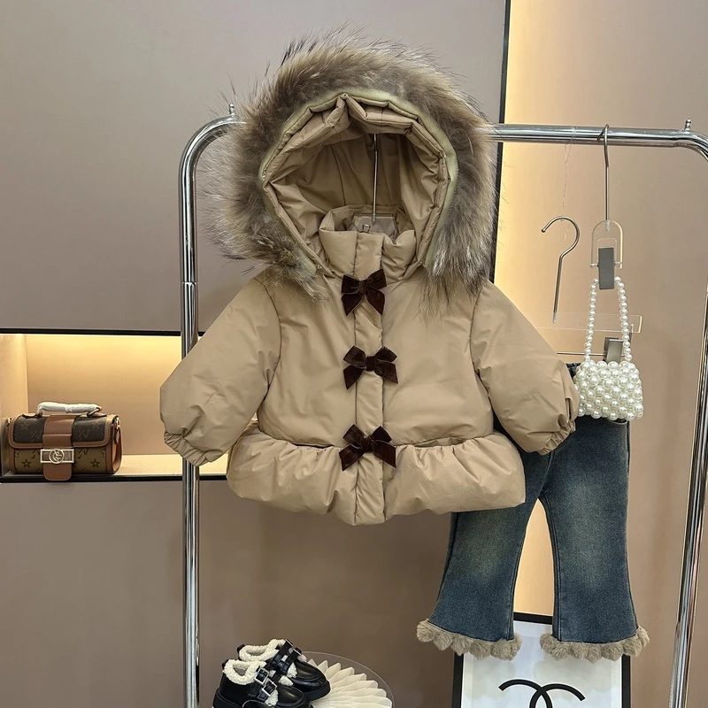 【90绒真毛领】童装羽绒服女宝宝儿童外套韩版加厚冬季洋气小童